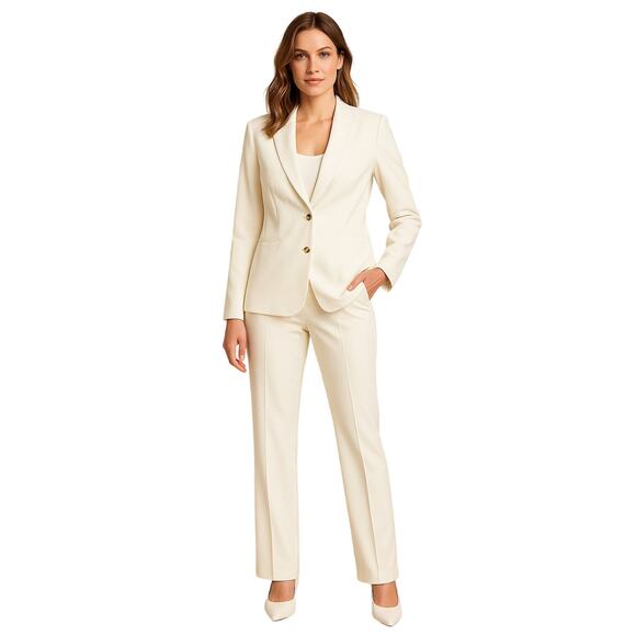 Calvin Klein Women’s White Pantsuit Set Size 10 NWOT - Picture 1 of 9